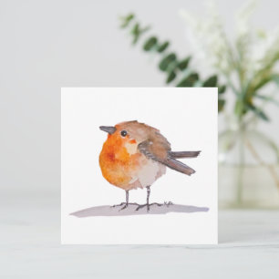 English Robin Watercolour Holiday Card