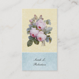 English Rose Botanical Personalised Business Card
