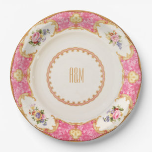 English Rose Garden Party High Tea Invitation Paper Plate