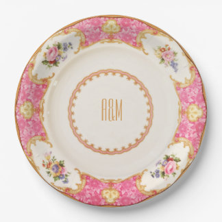English Rose Garden Party High Tea Invitation Paper Plate