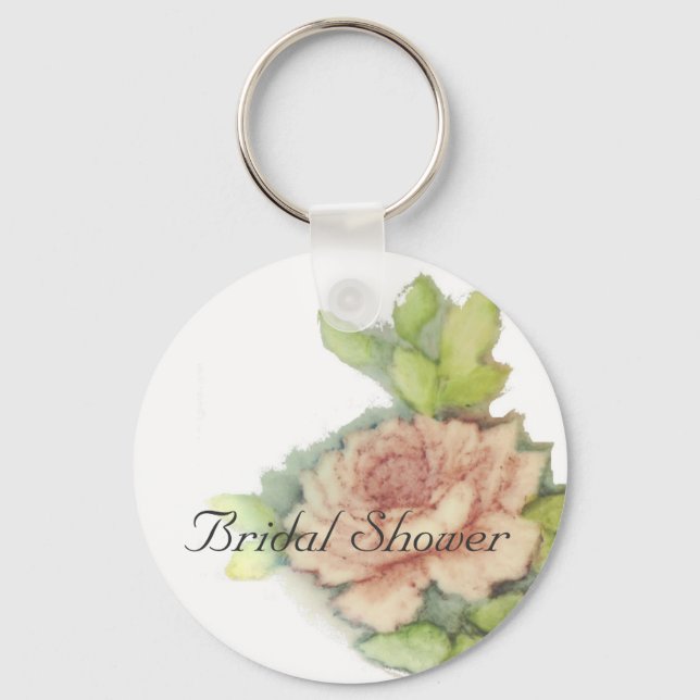 English Rose On A Key Chain-Customise Key Ring (Front)