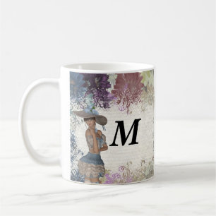 English rose romantic girl coffee mug
