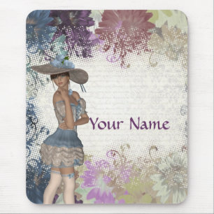 English rose romantic girl mouse pad