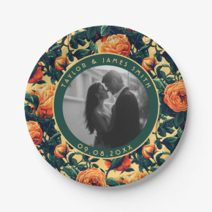 English Rose Wedding Plates For Bride And Groom