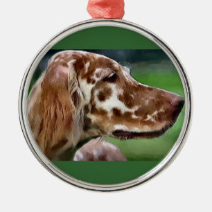 English Setter Art Metal Tree Decoration