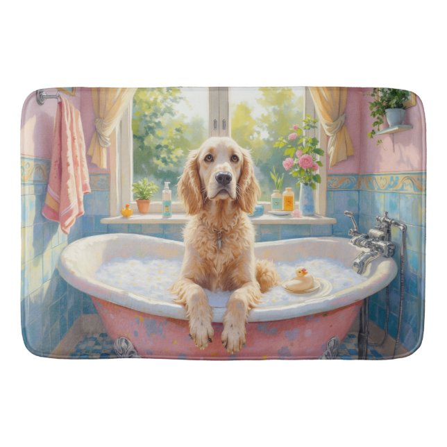 English Setter Bath Time Elegant Bathroom Decor Mat (Front)