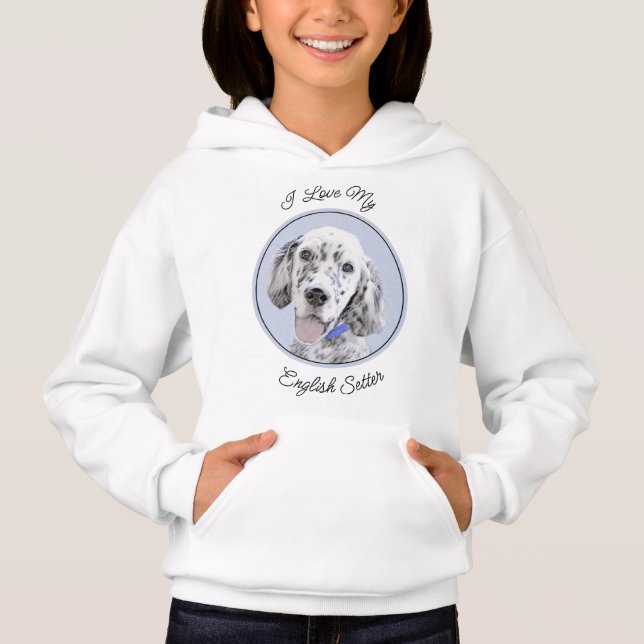 English Setter Blue Belton Painting Dog Art (Front)