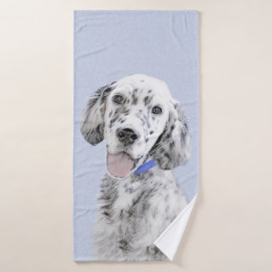 English Setter Blue Belton Painting Dog Art Bath Towel Set