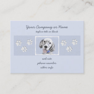 English Setter Blue Belton Painting Dog Art Business Card