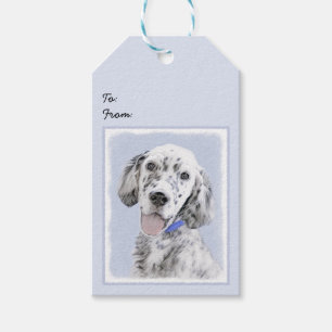 English Setter Blue Belton Painting Dog Art Gift Tags