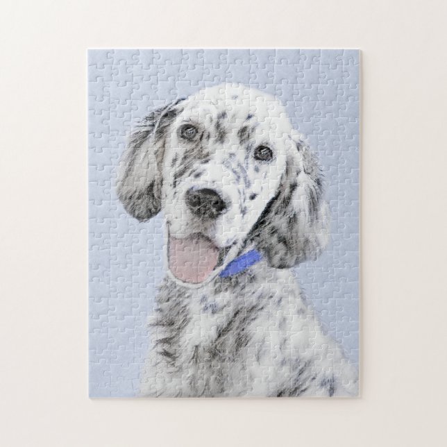 English Setter Blue Belton Painting Dog Art Jigsaw Puzzle (Vertical)