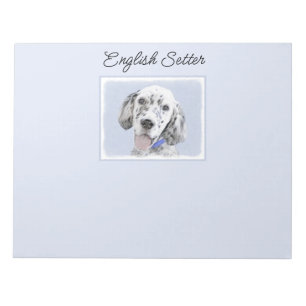 English Setter Blue Belton Painting Dog Art Notepad