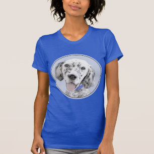 English Setter Blue Belton Painting Dog Art T-Shirt
