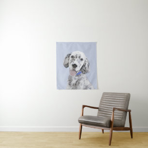 English Setter Blue Belton Painting Dog Art Tapestry