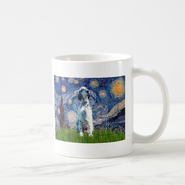 English Setter (BW) - Starry Night Coffee Mug (Right)