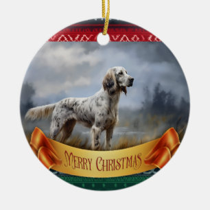 English Setter Ceramic Tree Decoration