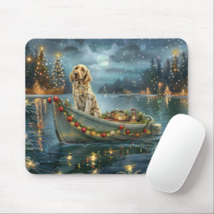 English Setter Christmas Festive Voyage Mouse Pad