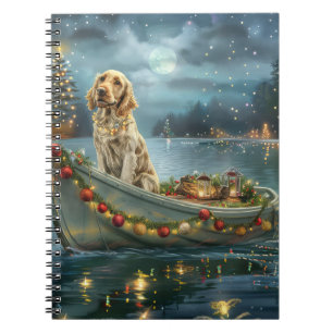 English Setter Christmas Festive Voyage Notebook