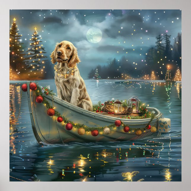English Setter Christmas Festive Voyage  Poster (Front)