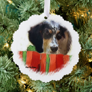 English Setter Christmas Tree Decoration Card