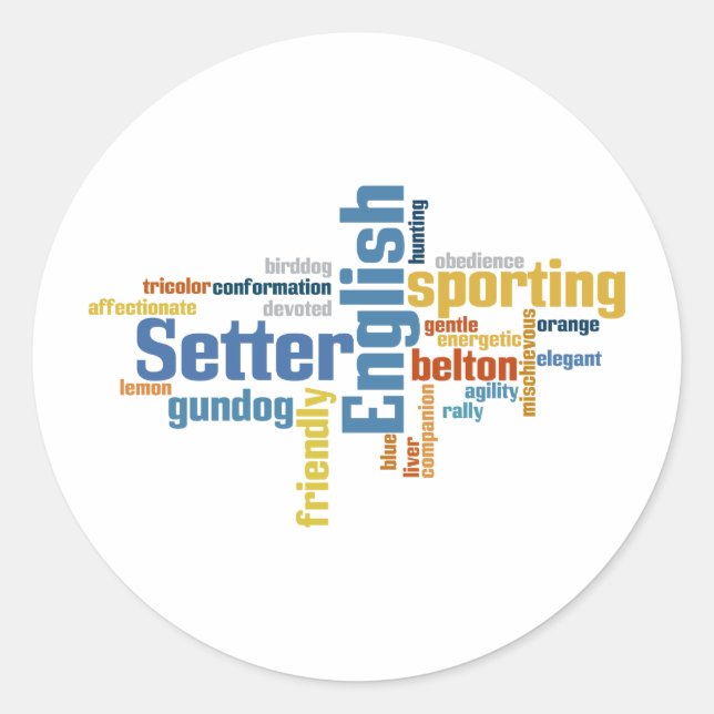English Setter Classic Round Sticker (Front)