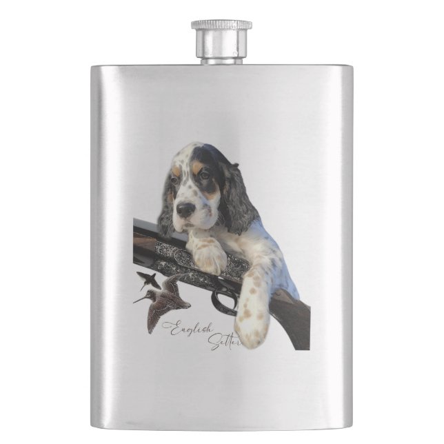 English Setter, cute puppy  Coffee Mug Flask (Front)