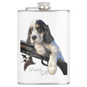 English Setter, cute puppy Coffee Mug Hip Flask