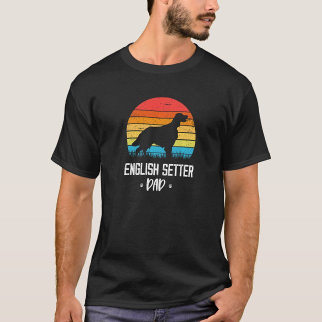 English Setter Dad Retro Vintage Premium T-Shirt (Front)