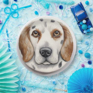 English Setter Dog 3D Inspired Paper Plate