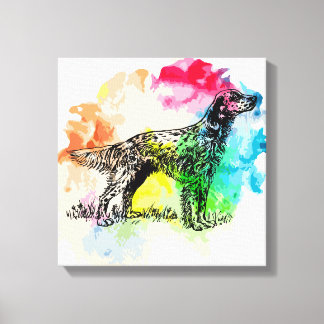 English setter dog canvas print
