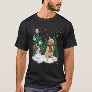 English Setter Dog Christmas Snowman Xmas Tree Paj T-Shirt