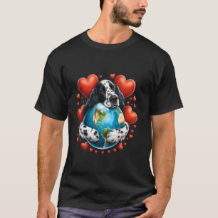 English Setter Dog Earth Day Hug Love Owner Huggin T-Shirt