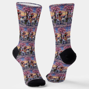 English Setter Dog Valentine's Day Socks