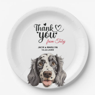 English Setter Dog Wedding Reception Paper Plate