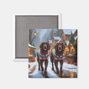 English Setter Dogs Christmas Snow Holiday Magnet