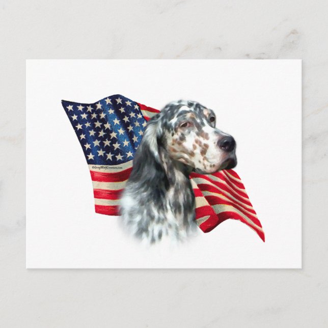 English Setter Flag Postcard (Front)