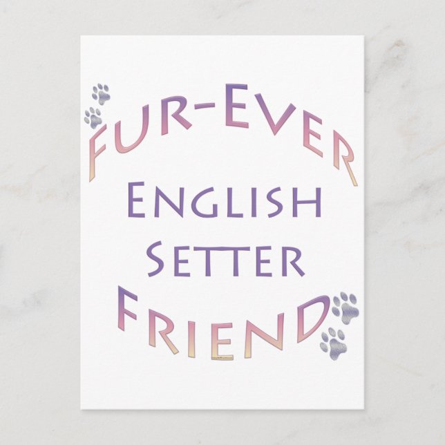 English Setter Furever Postcard (Front)