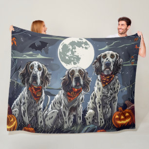 English Setter Halloween Spooky Fleece Blanket