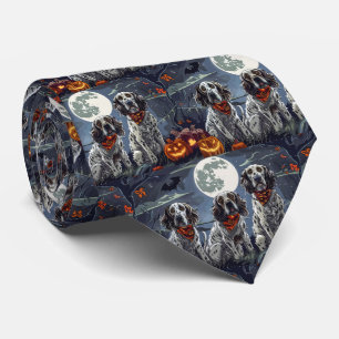 English Setter Halloween Spooky Tie