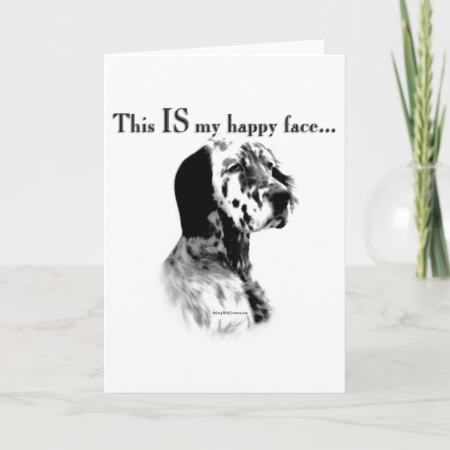 English Setter Happy Face Card (Front)
