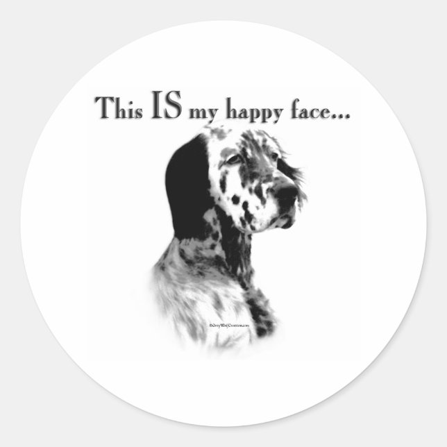 English Setter Happy Face - Sticker (Front)