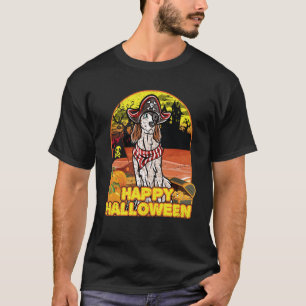 English Setter Happy Halloween Costume Pirate Swea T-Shirt