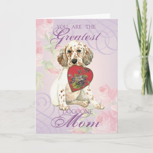English Setter Heart Mum Card (Front)