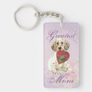 English Setter Heart Mum Key Ring