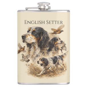 English Setter  Hip Flask