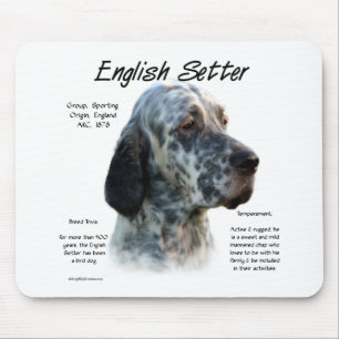 English Setter History Design Mouse Pad