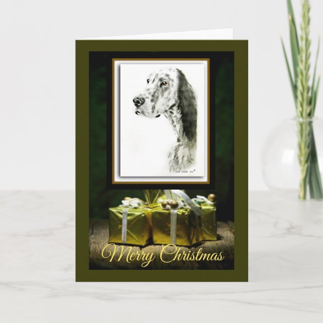 English Setter Holiday Card (Front)