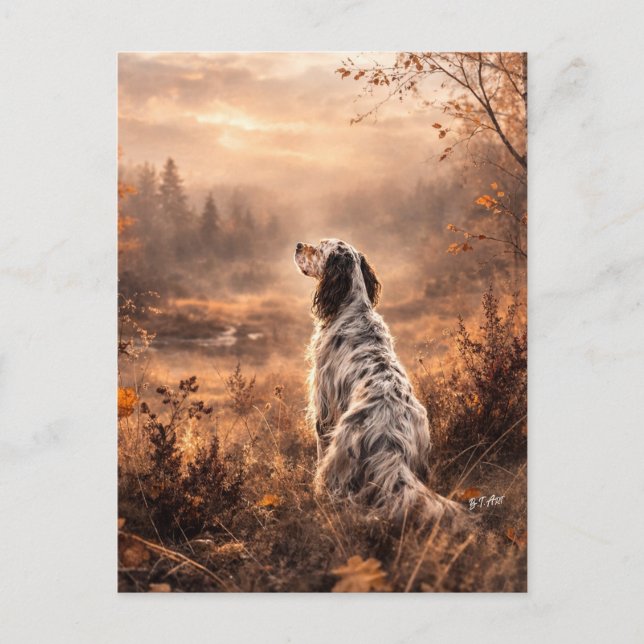 English Setter Holiday Postcard (Front)