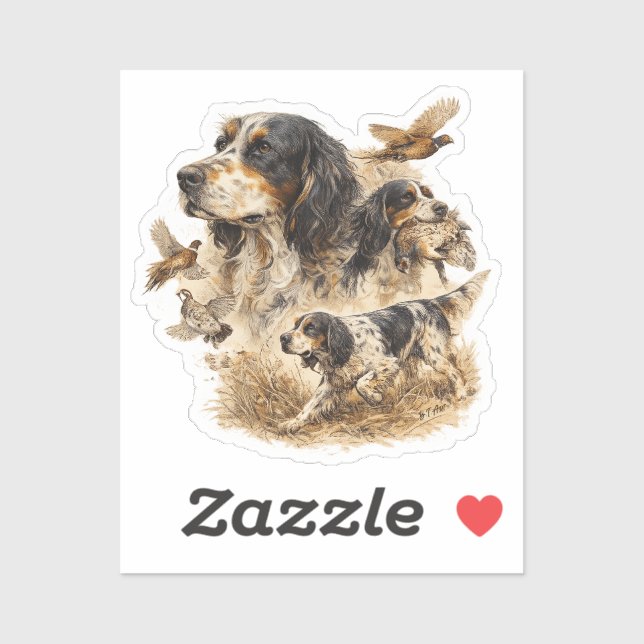 English Setter ,Hunting Art  (Sheet)