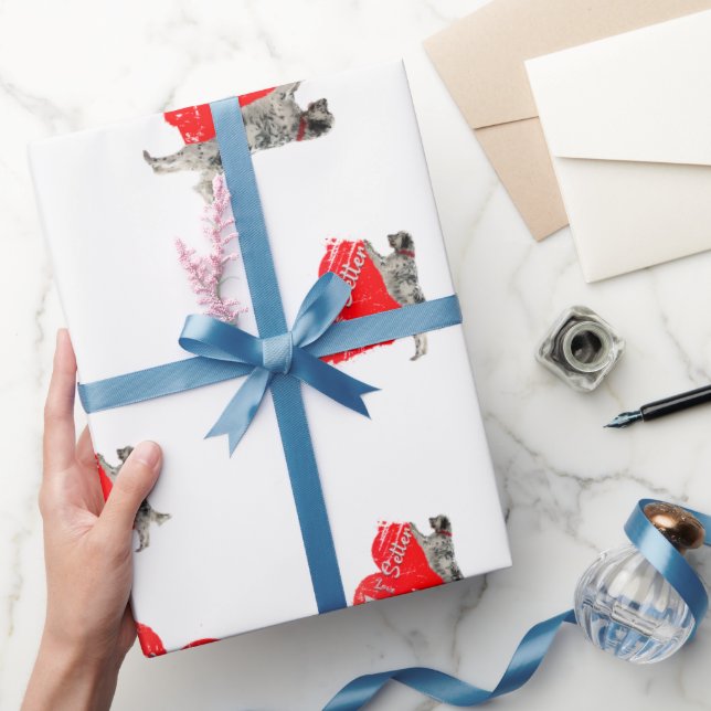 English Setter, Hunting Dog Throw Pillow Beverage  Wrapping Paper (Gifting)